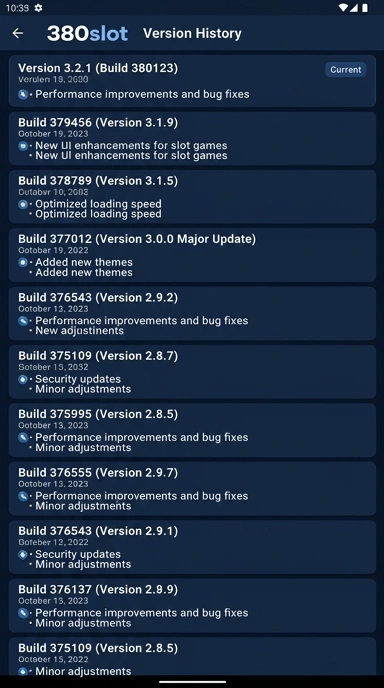 Riwayat Versi Aplikasi 380slot Terbaru untuk Android