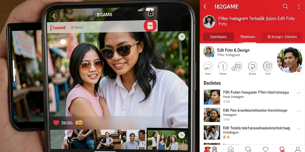 Antarmuka pengguna 182GAME yang sederhana dan menarik dengan beragam filter.