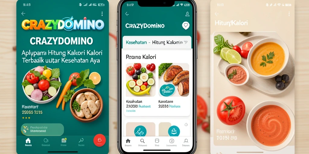 Tampilan utama aplikasi CRAZYDOMINO yang menampilkan fitur Hitung Kalori.
