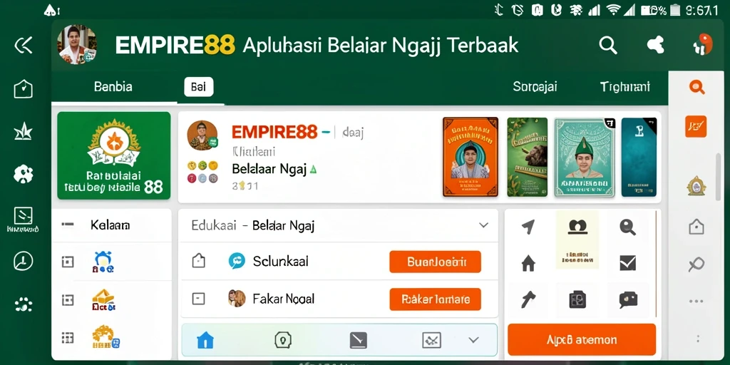 Tampilan antarmuka EMPIRE88 yang interaktif dalam belajar ngaji.