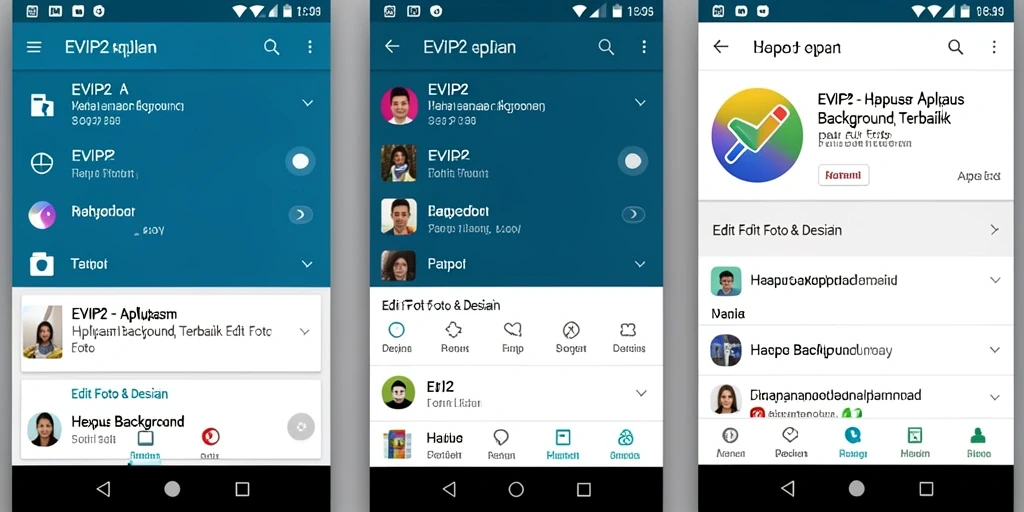 Screenshot utama EVIP2 menampilkan antarmuka untuk menghapus background dengan mudah.