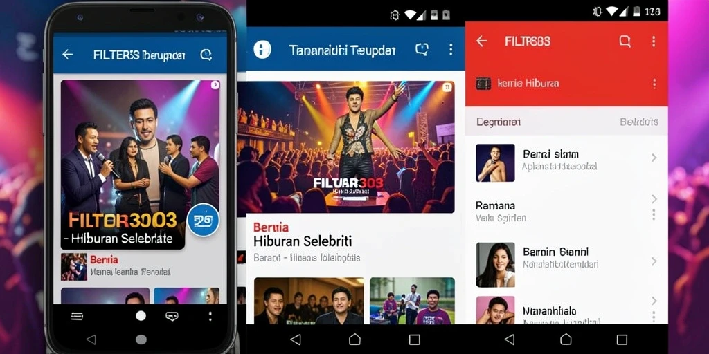 Tampilan antarmuka user-friendly FILTER303 yang menarik untuk berita selebriti.