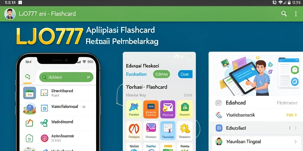 Antarmuka LJO777 menampilkan fungsi interaktif flashcard yang menarik.