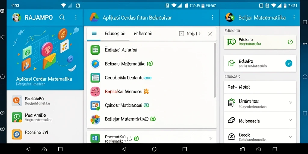 Antarmuka aplikasi RAJAMPO untuk Belajar Matematika yang interaktif.