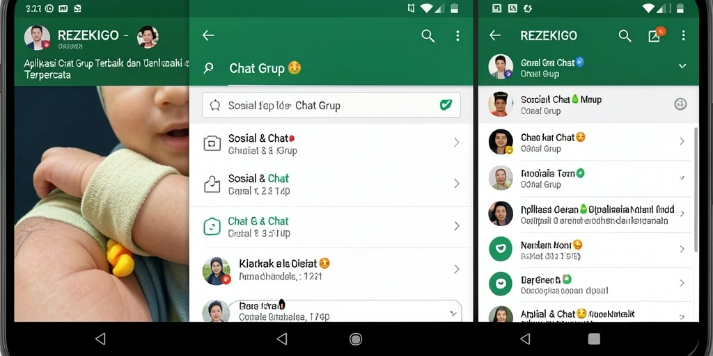 Antarmuka aplikasi REZEKIGO untuk Chat Grup yang intuitif.