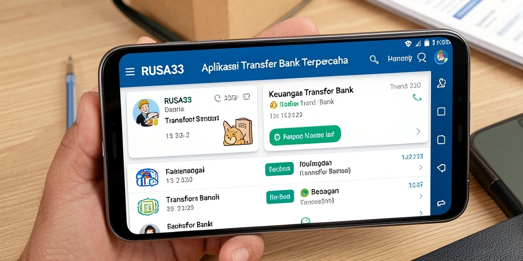 Tampilan antarmuka RUSA33 untuk transaksi transfer bank.