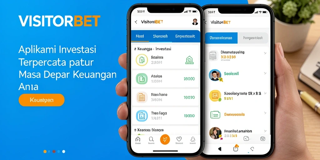 Tampilan antarmuka aplikasi VISITORBET untuk investasi keuangan.